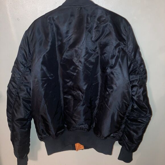 Bravo Series Black Flight Jacket By Burk’s Bay Mens US Army Vietnam Veteran Sz L - Picture 6 of 10